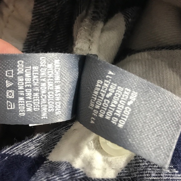 Aerie Grey and Blue Plaid Flannel Long Sleeve Sleep Romper Coverup Large - Picture 6 of 6